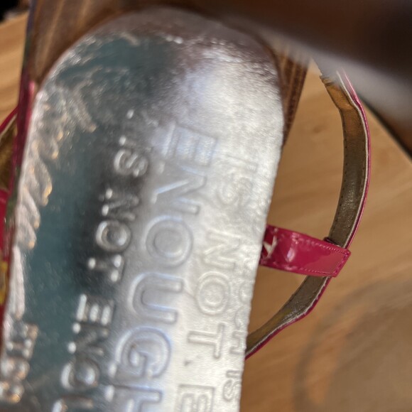 Beverly Feldman Pink Patent Leather Bow detail Strappy Sandal 10 - Picture 7 of 7